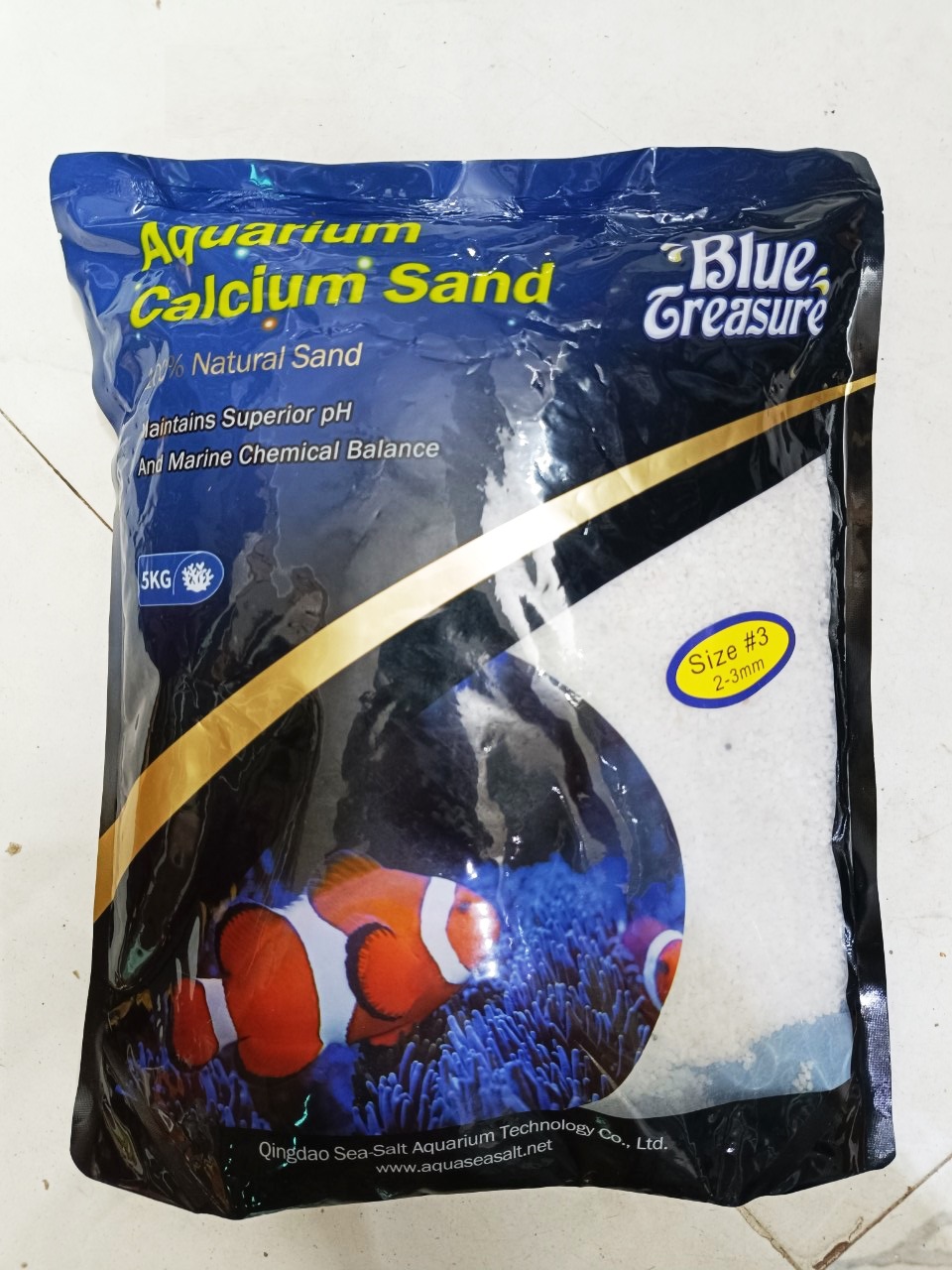 Cát nền cho hồ cá cảnh biển Blue Treasure - bể cá nước mặn chi/ế/t lẻ 1 KG - phụ kiện cá biển - shopleo