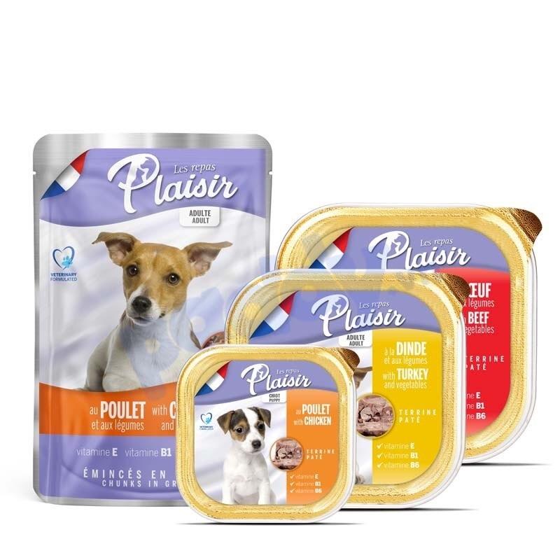 Pate PLAISIR Sốt Viên Dành Cho CHÓ Xuất Xứ Pháp Mùi Vị Thơm Ngon Bổ Dưỡng 100g
