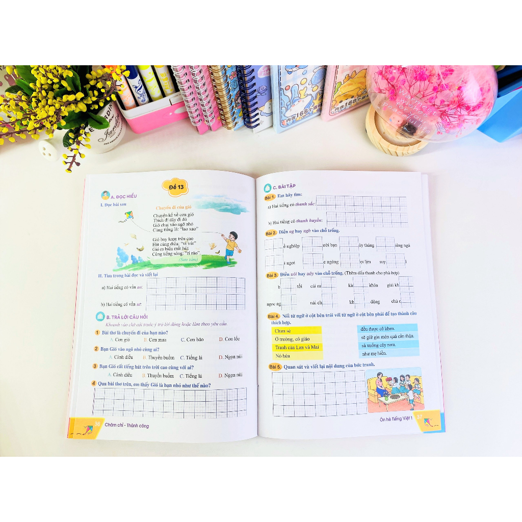 Sách - Combo 2 cuốn Ôn Hè Toán + Tiếng Việt Lớp 1 Cánh Diều