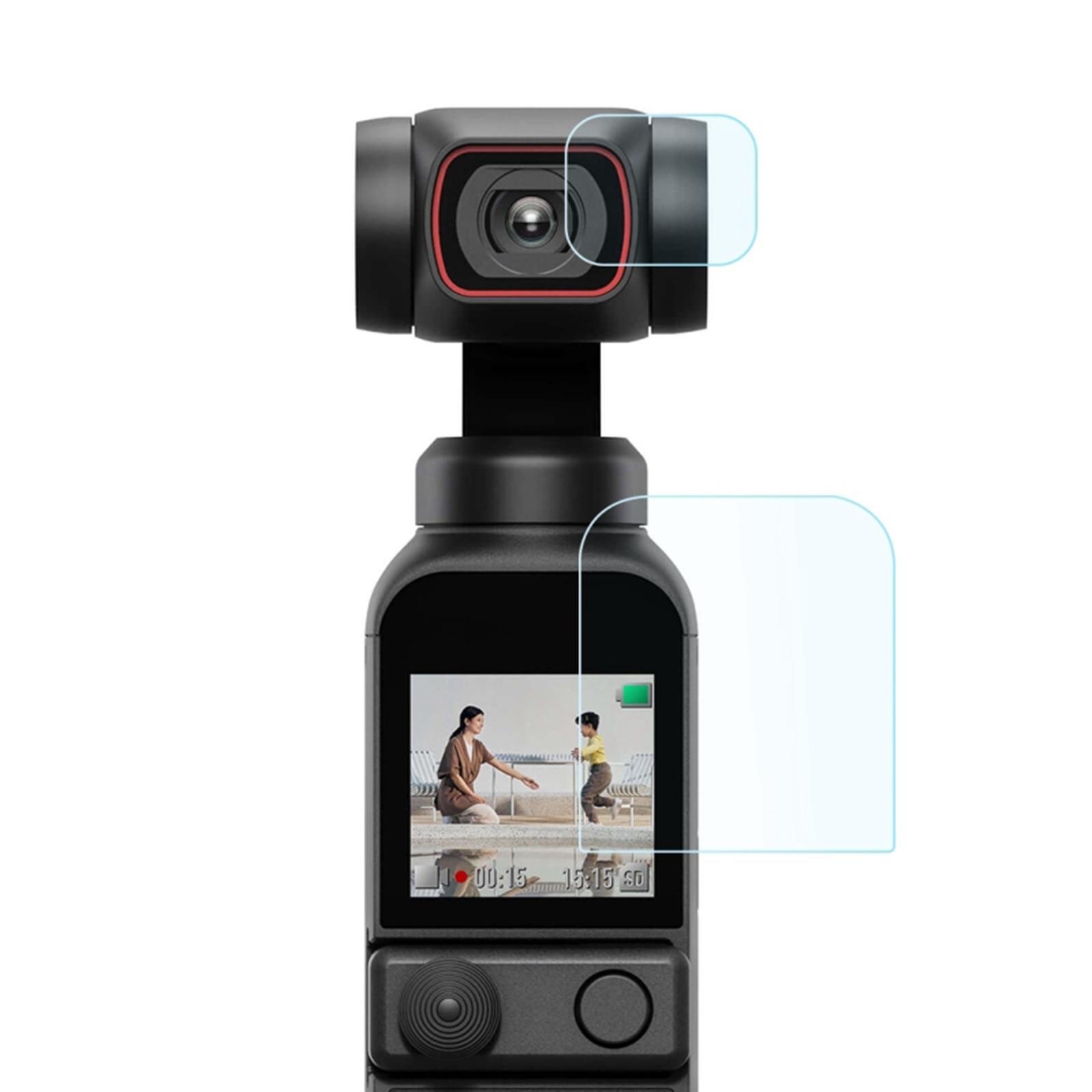 Screen Protector for DJI Pocket 2, 9H Hardness Tempered Glass Screen Protector + Lens Protector Film Full Coverage for DJI Osmo Pocket 2 Cameras