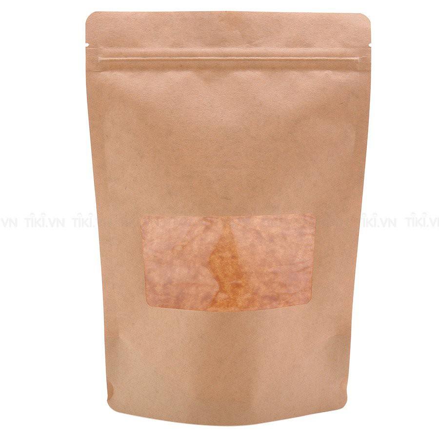 1KG Túi giấy cửa sổ đáy đứng - túi giấy đựng thực phẩm (zip, zipper, ziplock) - Túi zip đựng bánh kẹo - size