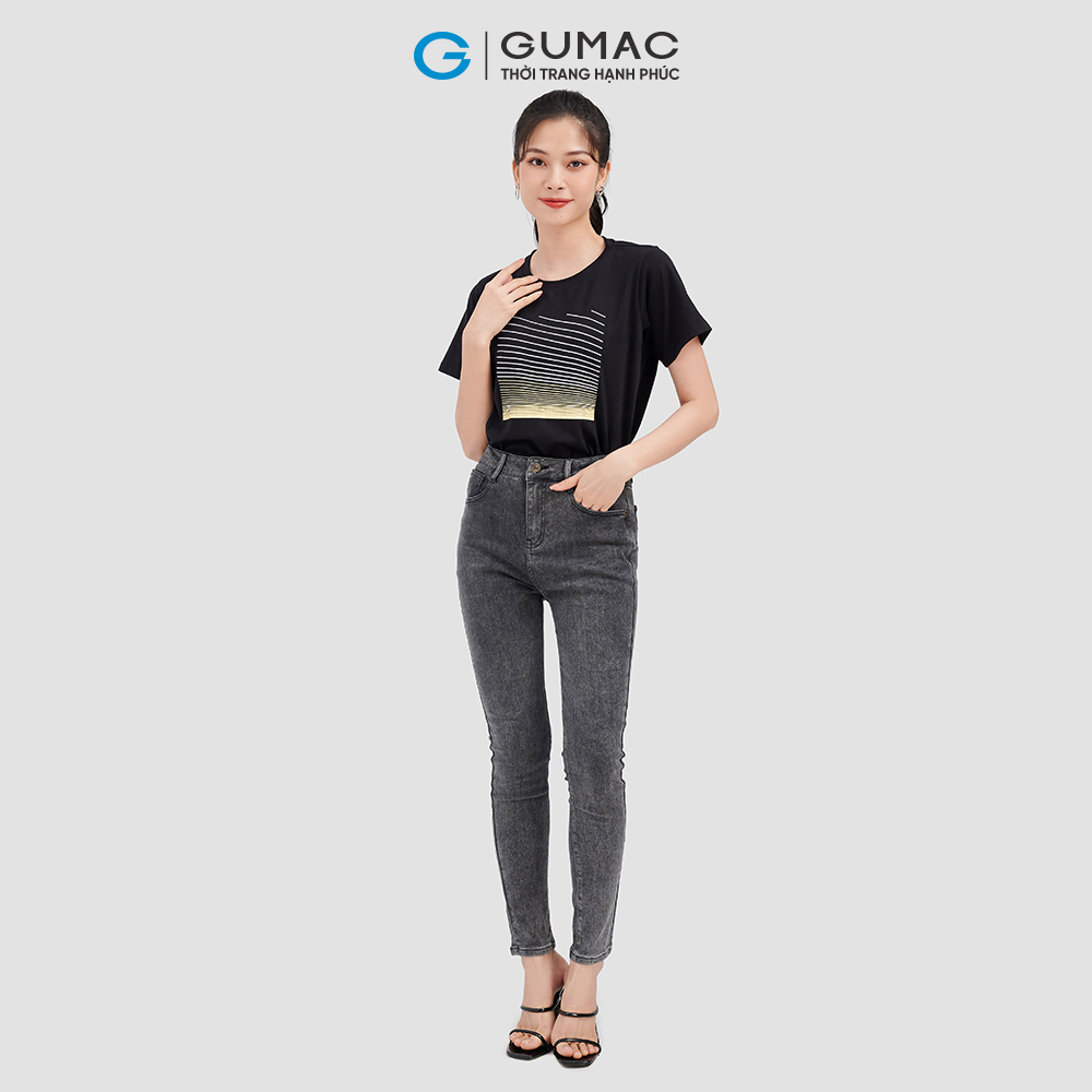 Áo thun nữ GUMAC ATC09011 áo thun nữ in sọc ngang