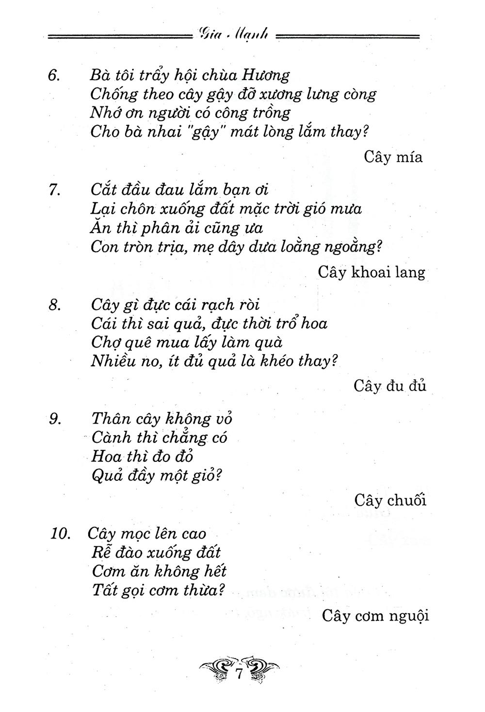 Câu Đố Tuổi Thơ