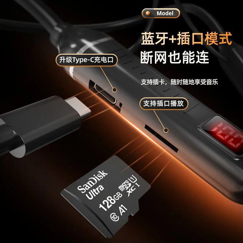 Đảm bảo chất lượng 500 giờ tuổi thọ pin dài tai nghe bluetooth không dây mới typec thẻ sạc cổ treo cổ loại vận chuyển