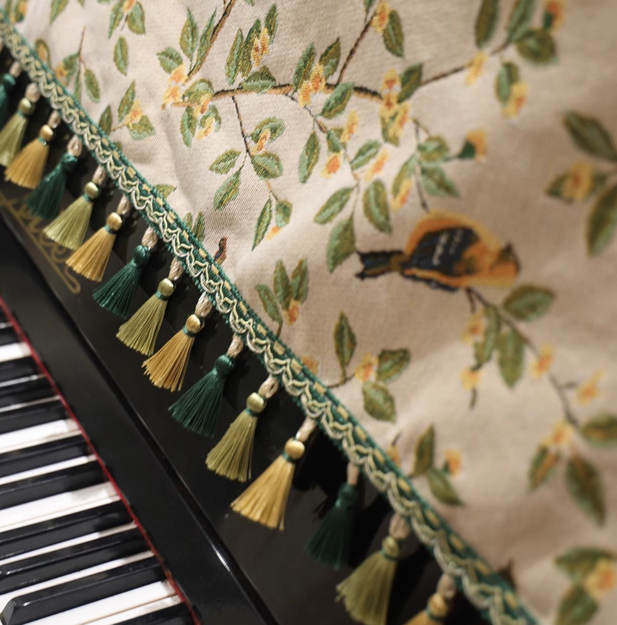 Khăn phủ đàn piano cơ đàn piano điện tử 88 phím phong cách Châu Âu cổ điển sang trọng trang trí noel giáng sinh năm mới- Hàng chính hãng