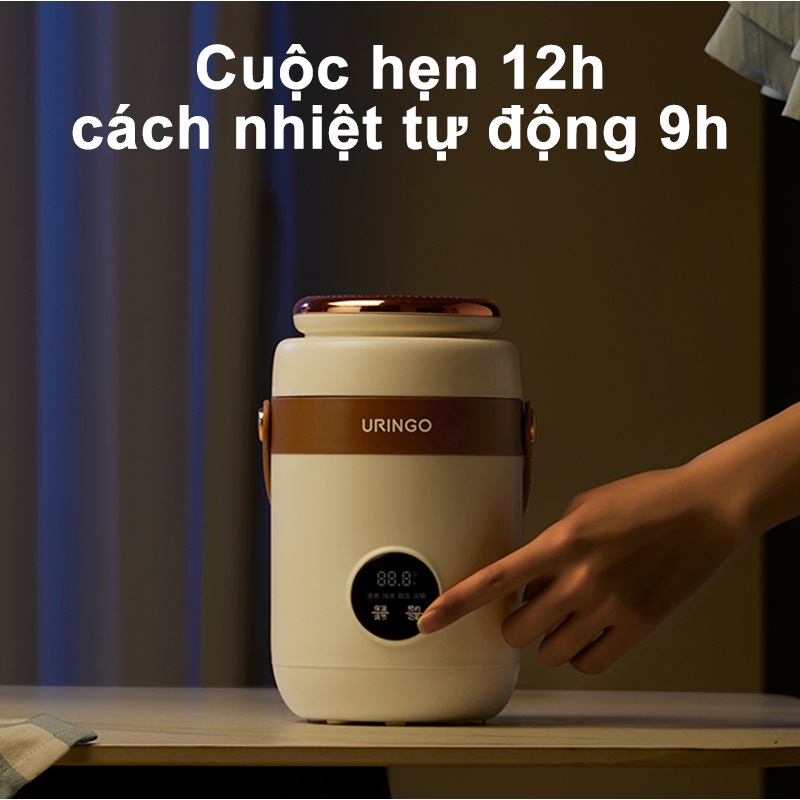 Nồi cơm điện URINGO mini 1000ml tiện dụng cao cấp cho văn phòng