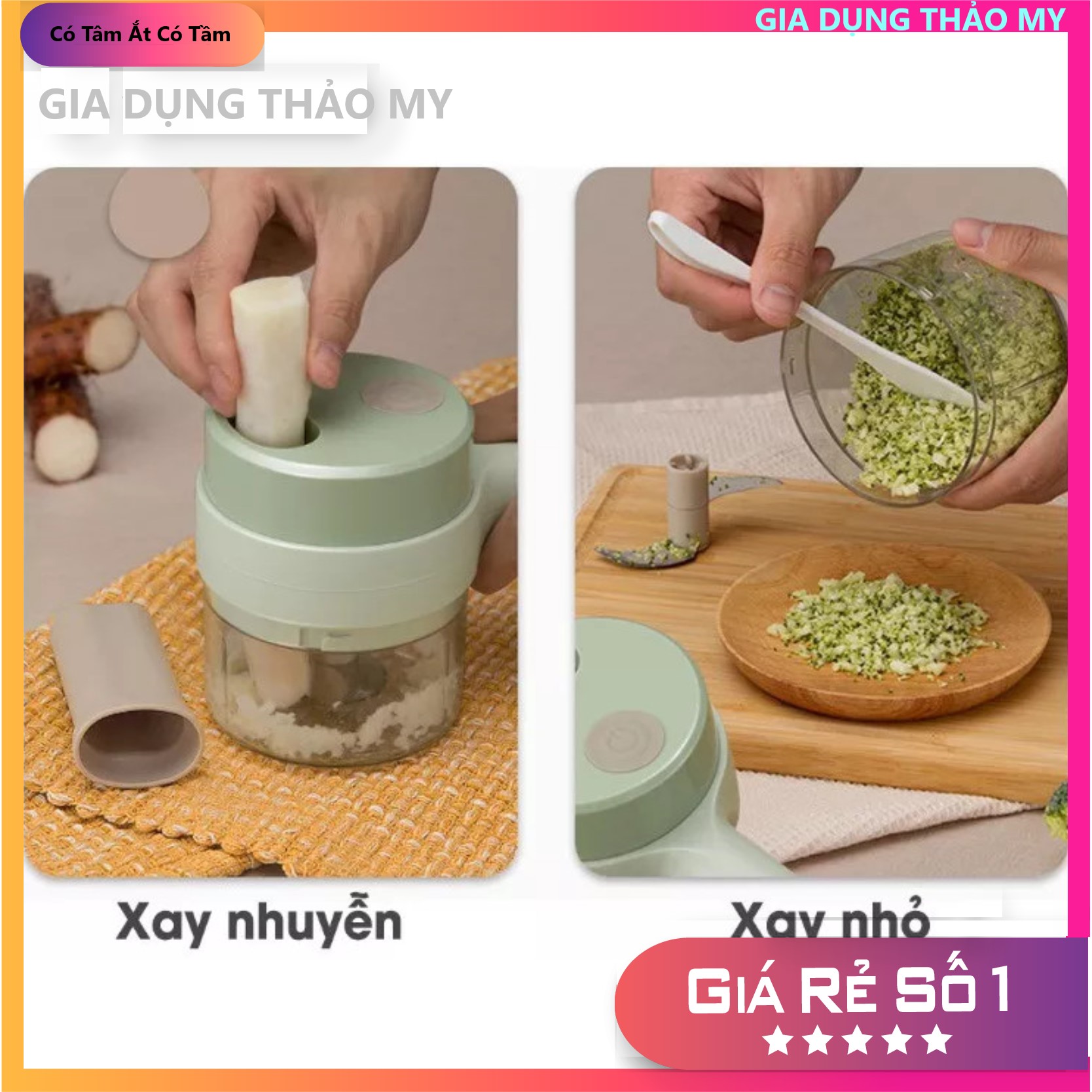 Máy thái lát rau củ kiêm xay hành tỏi thực phẩm 3 trong 1