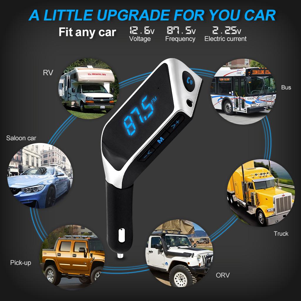 Car MP3 Player Bluetooth Wireless Radio USB Charger