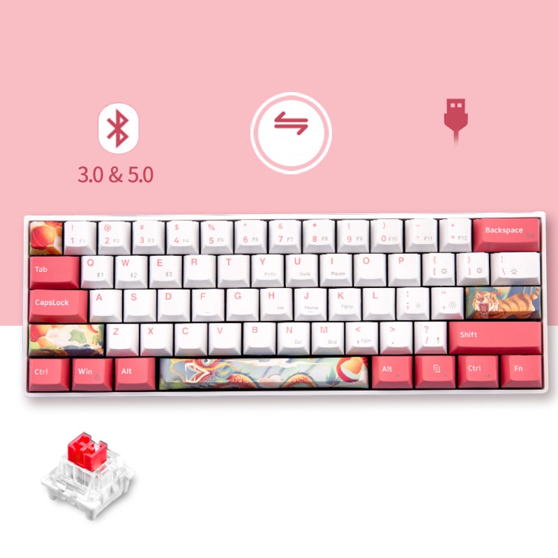 Bàn phím cơ không dây Dual Mode Newmen GM610Dy (MX Hotswap, Bluetooth 5.0, Layout Mac &amp; Win, Keycap PBT Cherry Profile ), bảo hành 24 tháng - Hàng chính hãng