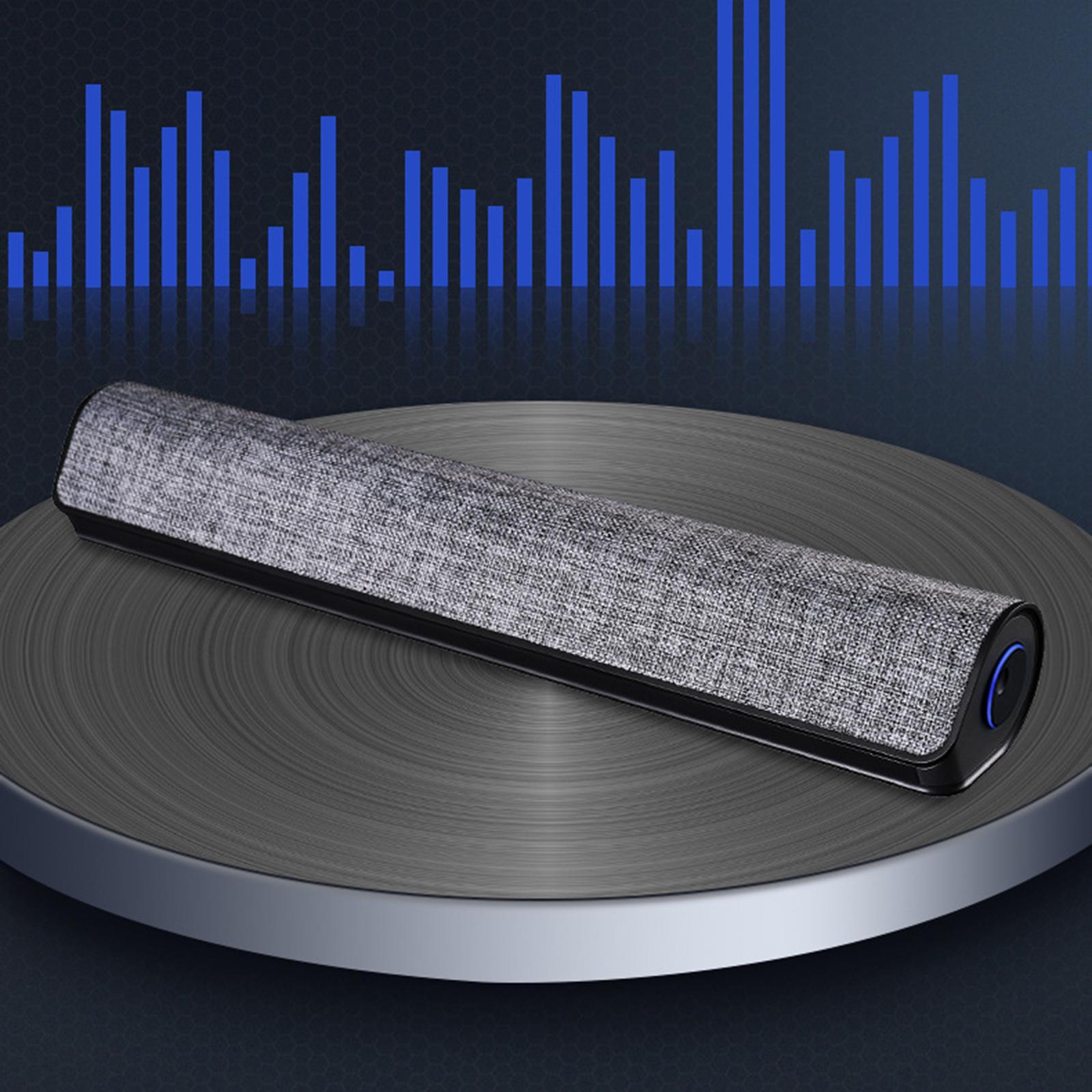 Wired USB Powered Sound Bar Computer Speakers 2.0 Stereo Sound Effect Black