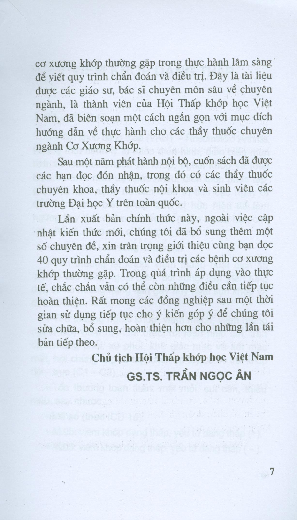 Phác Đồ Chẩn Đoán Và Điều Trị Các Bệnh Cơ Xương Khớp Thường Gặp