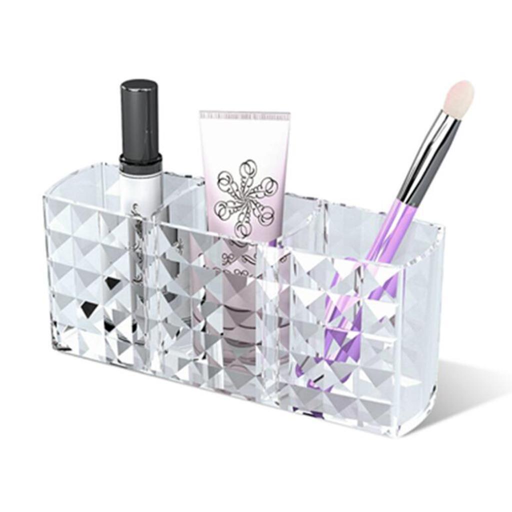 Makeup Organizer, Cosmetic Storage Box 3 Holder, Acrylic, Display Stands, Lipstick, Nail Polish, Jewelry