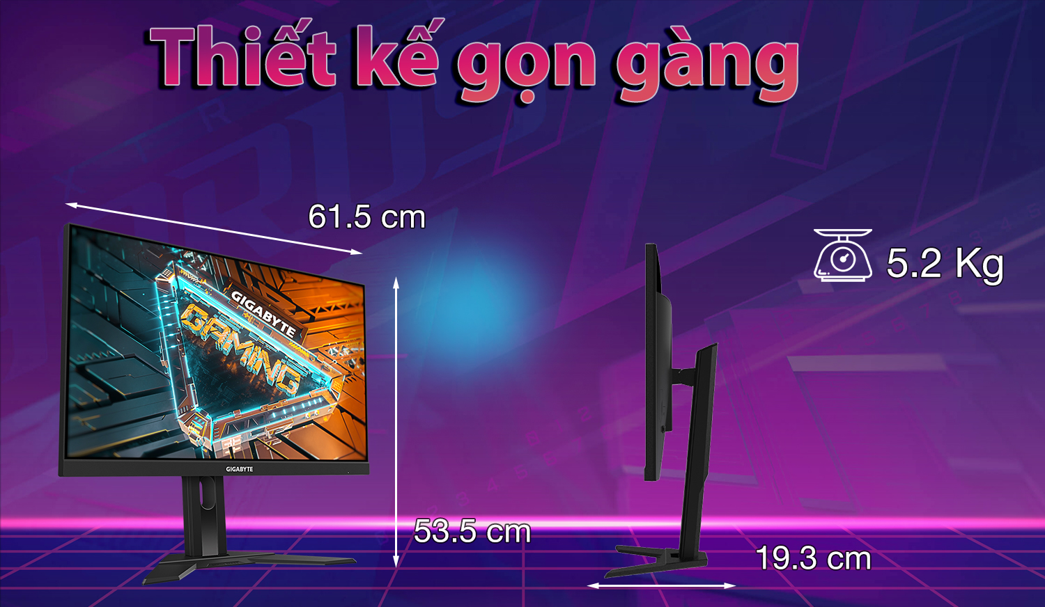 Màn hình máy tính 27inch GIGABYTE G27F 2 Gaming (27&quot; IPS FHD 165Hz, HDMI+DisplayPort) - Hàng chính hãng Viễn Sơn phân phối