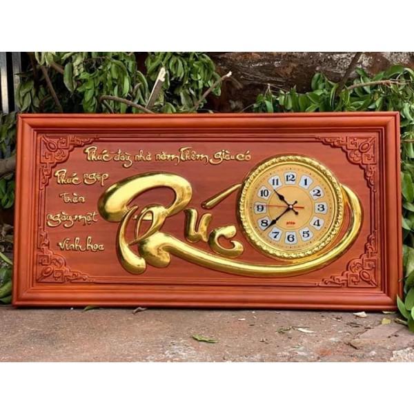 Tranh đồng hồ treo tường gỗ hương