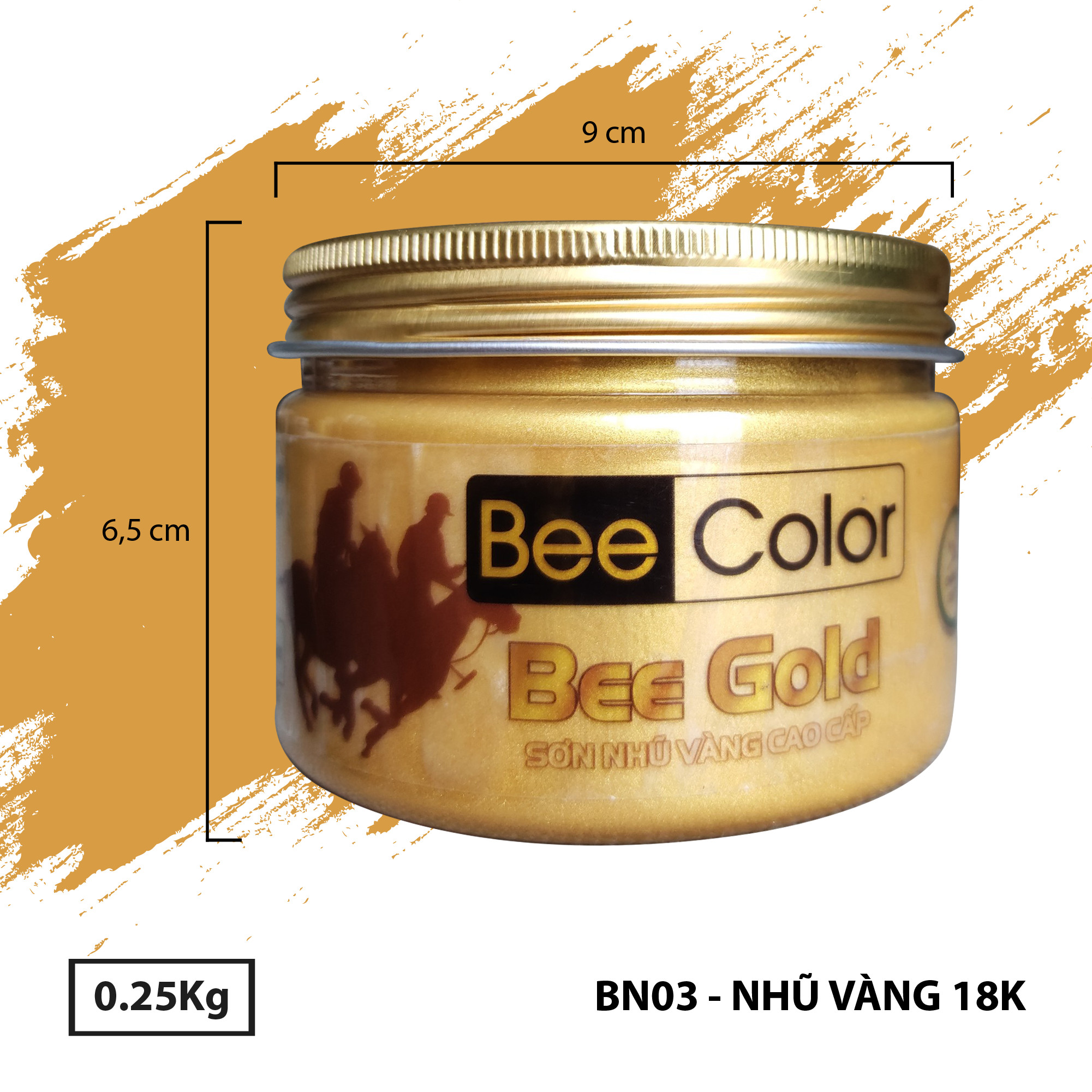 Sơn nhũ vàng dành cho chậu cảnh BeeColor chất liệu cao cấp, không bay màu, thời gian sử dụng lâu dài