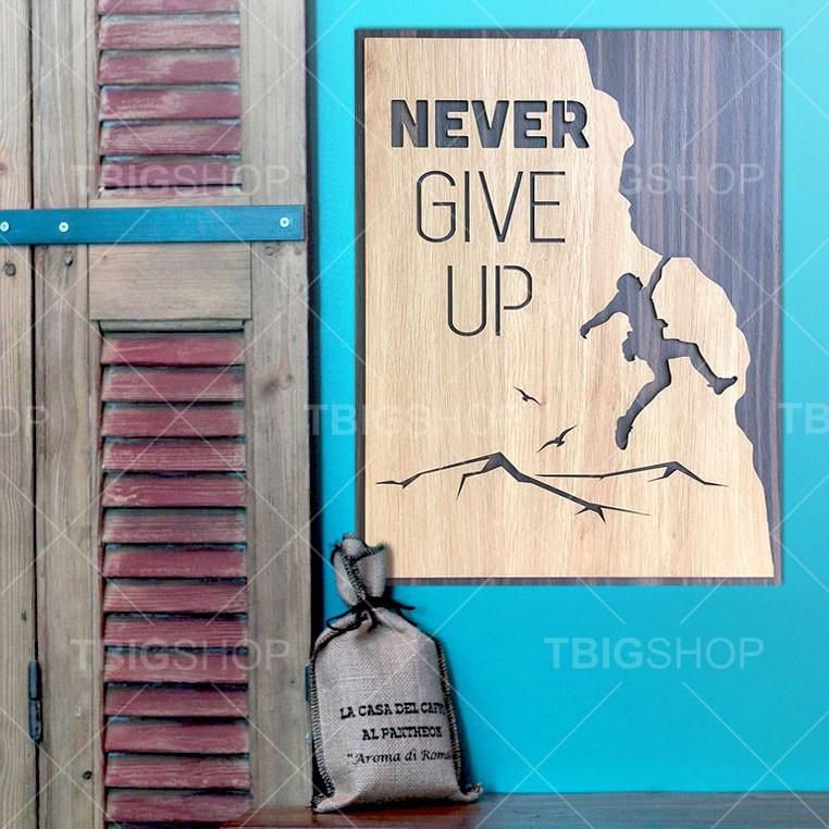 Tranh gỗ tạo động lực TBIG73E - Never give up