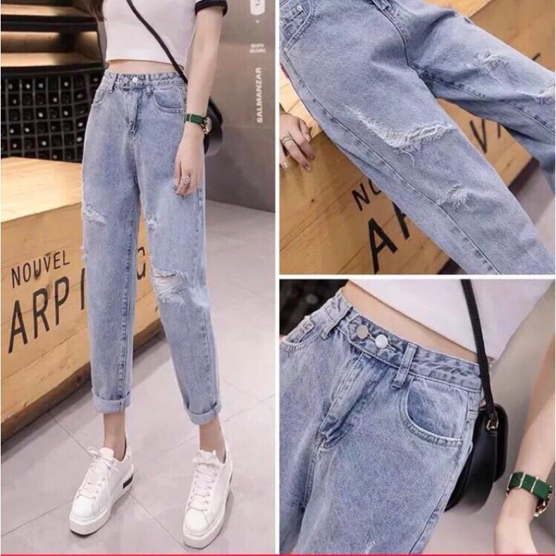 Quần jean bò baggy nữ chuyên ống rộng suông sooc ngố nữ jeans cạp cao 3 size S M L