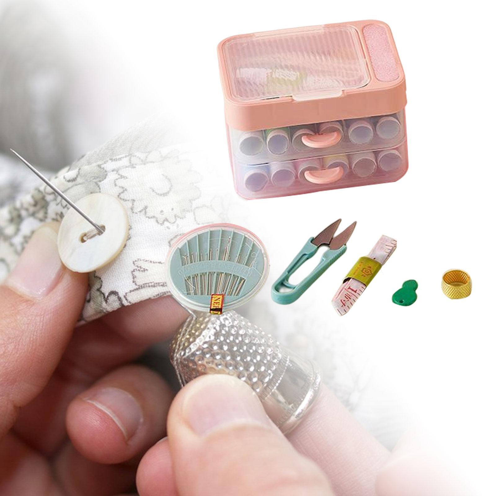 Sewing Kit with Two Layer Drawer Essential Basic Sewing Kit Compact