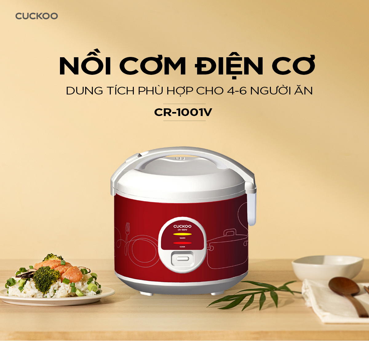Nồi Cơm Điện Cơ CR-1001V 1.8L - Hàng chính hãng