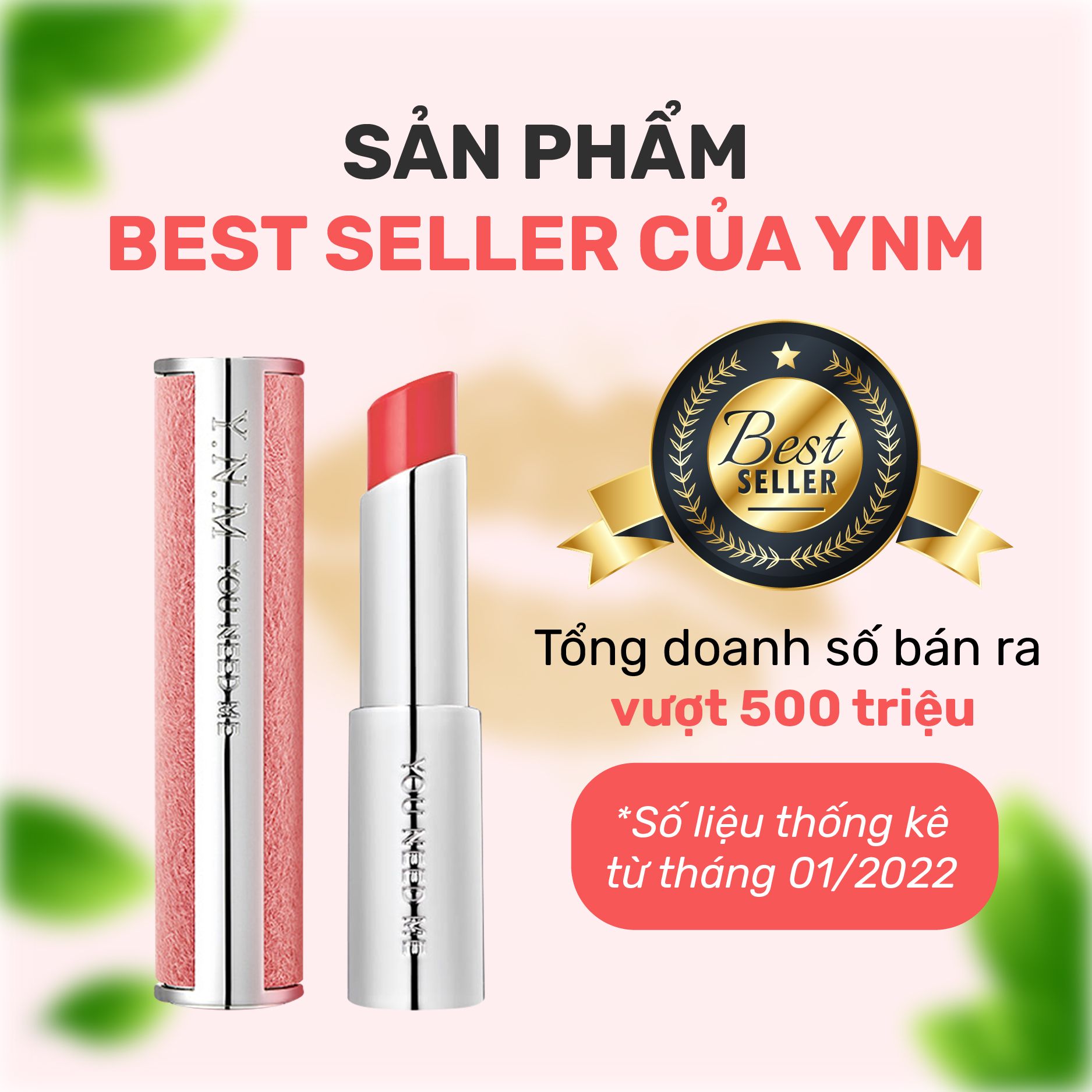 Son Dưỡng Lì Có Màu YNM Candy Pop Glow Melting Balm Coral Moment 3g/ Đỏ Hồng