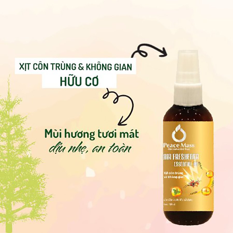 Combo Sản Phẩm Gốc Thực Vật AF150C1 Peace Mass Xịt Côn Trùng &amp; Không Gian 150ml + Xịt Khử Mùi 150ml  (Thuộc nhóm Sản phẩm Lành tính / Hữu cơ)