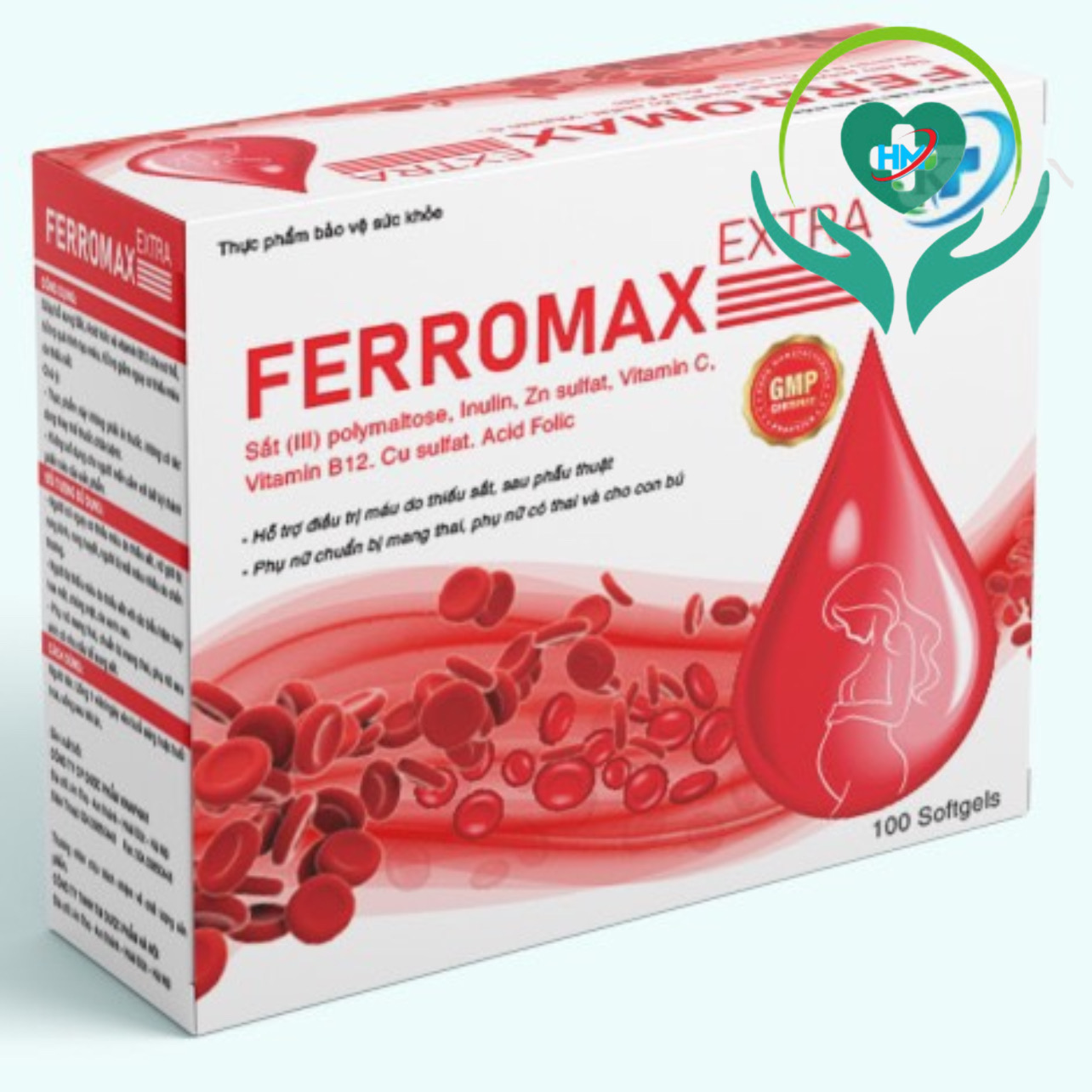 ￼Viên uống bổ máu FERROMAX  Vinaphar, Hộp 100 Viên - Bổ xung sắt cho người thiếu máu