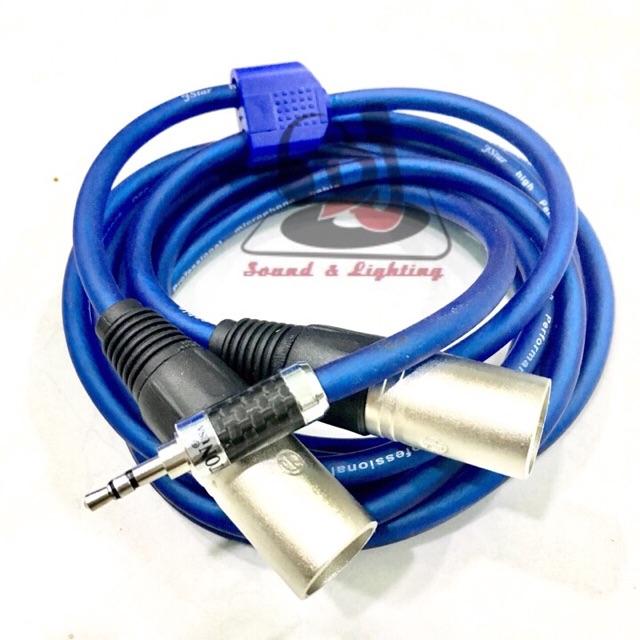 Dây tín hiệu phát nhạc rắc 3.5mm sang 2 rắc XLR