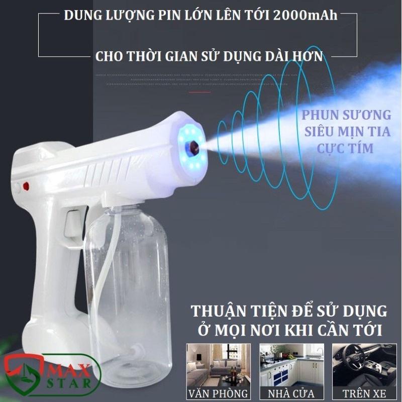 Súng Phun Dung Dịch Khử Khuẩn Cầm Tay Tiệt Trùng Bằng Tia UV Phun Cồn Sát Khuẩn