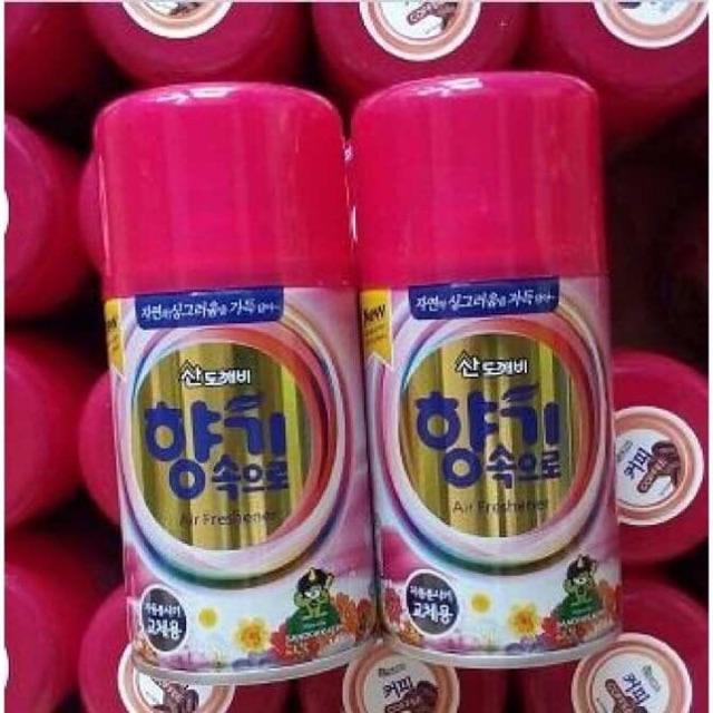 (Pink) Bình xịt khử mùi xe ô tô hương cafe hàn quốc - nước hoa xịt thơm ô tô Cao Cấp Sandokkaebi Korea 300ml