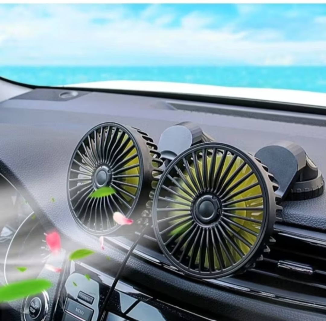 1 BỘ QUẠT ĐÔI TRÊN XE HƠI ÔTÔ CỔNG USB THUẬN TIỆN SIÊU MÁT LẠNH