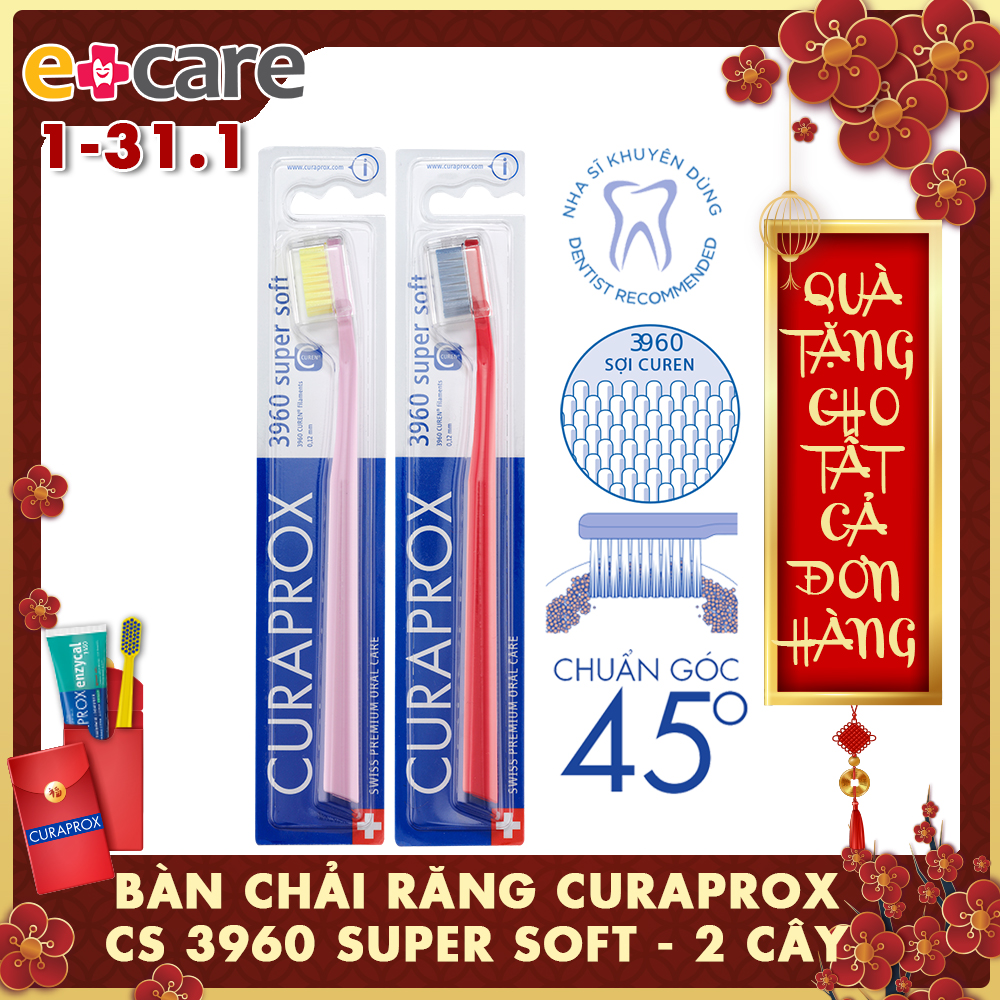 Combo 2 bàn chải răng siêu mềm CURAPROX CS 3960 Super Soft