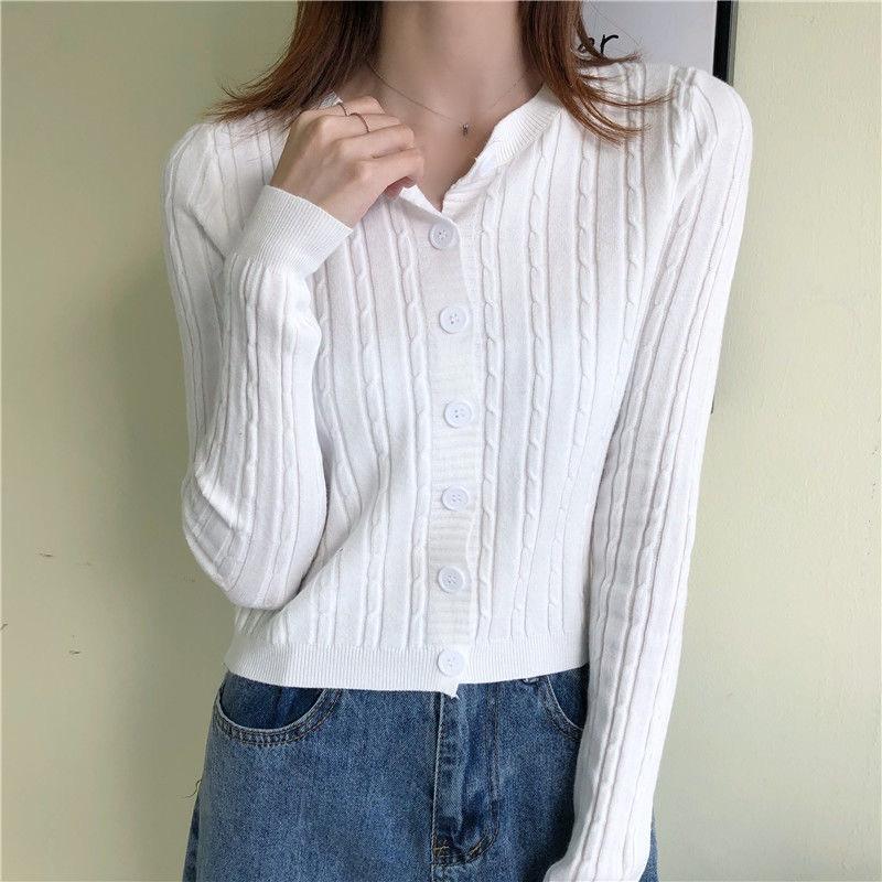 MS375 Áo len nữ vặn thừng cổ tròn