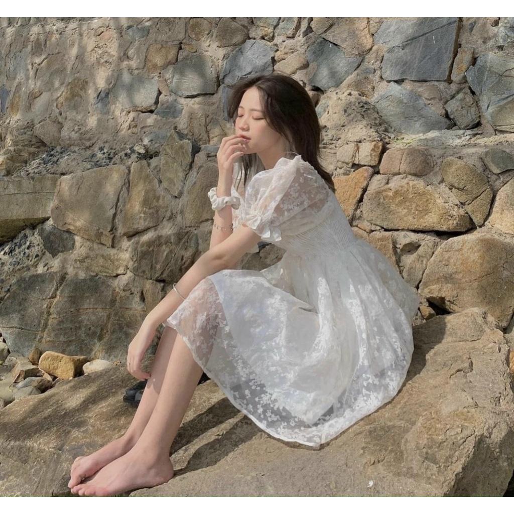 ĐẦM BABYDOOL HOA TRẮNG