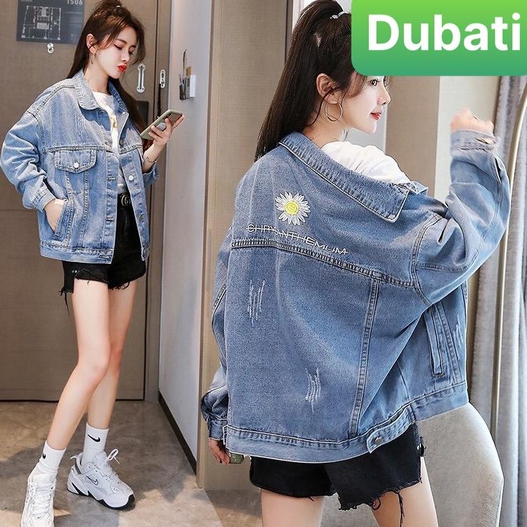 ÁO KHOÁC JEAN NAM NỮ CHẤT BÒ THÊU HOA CÚC SAU TREND PHONG CÁCH NHẬT BẢN - DUBATI FASHION