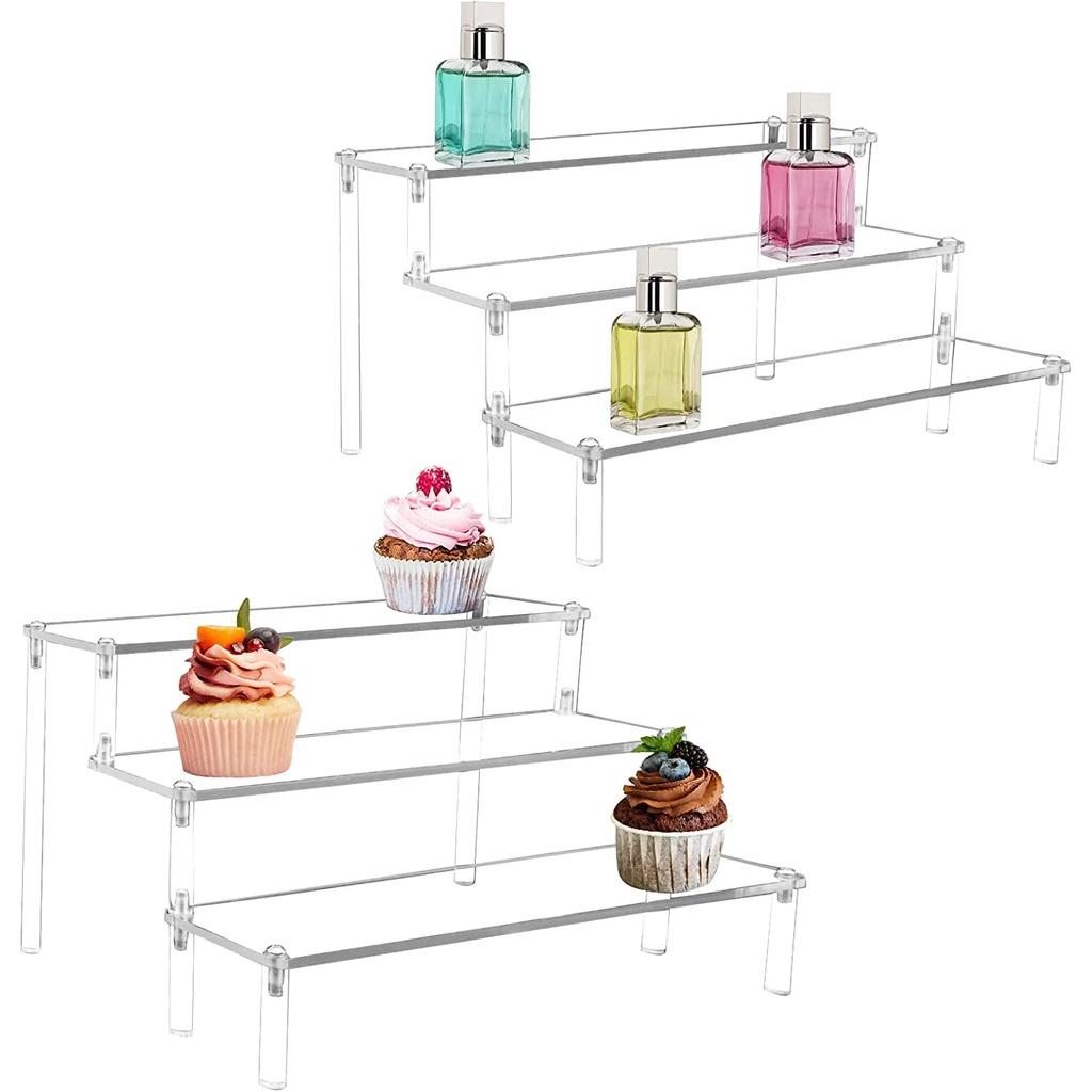 20x8x5cm,1-5 tầng,10 màu sắc, Kệ/giá đỡ Mica trưng bày Nhân Vật, Cupcake, Mỹ Phẩm, Nước Hoa, Trang Sức - Đen