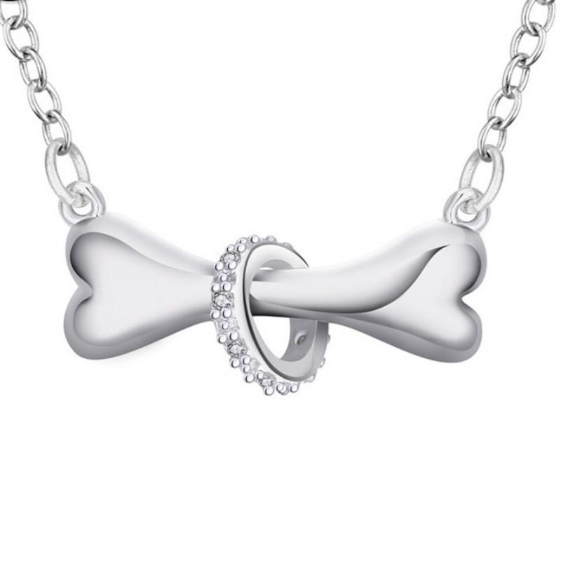 Dây chuyền mạ bạc mặt khắc xương sáng tạo