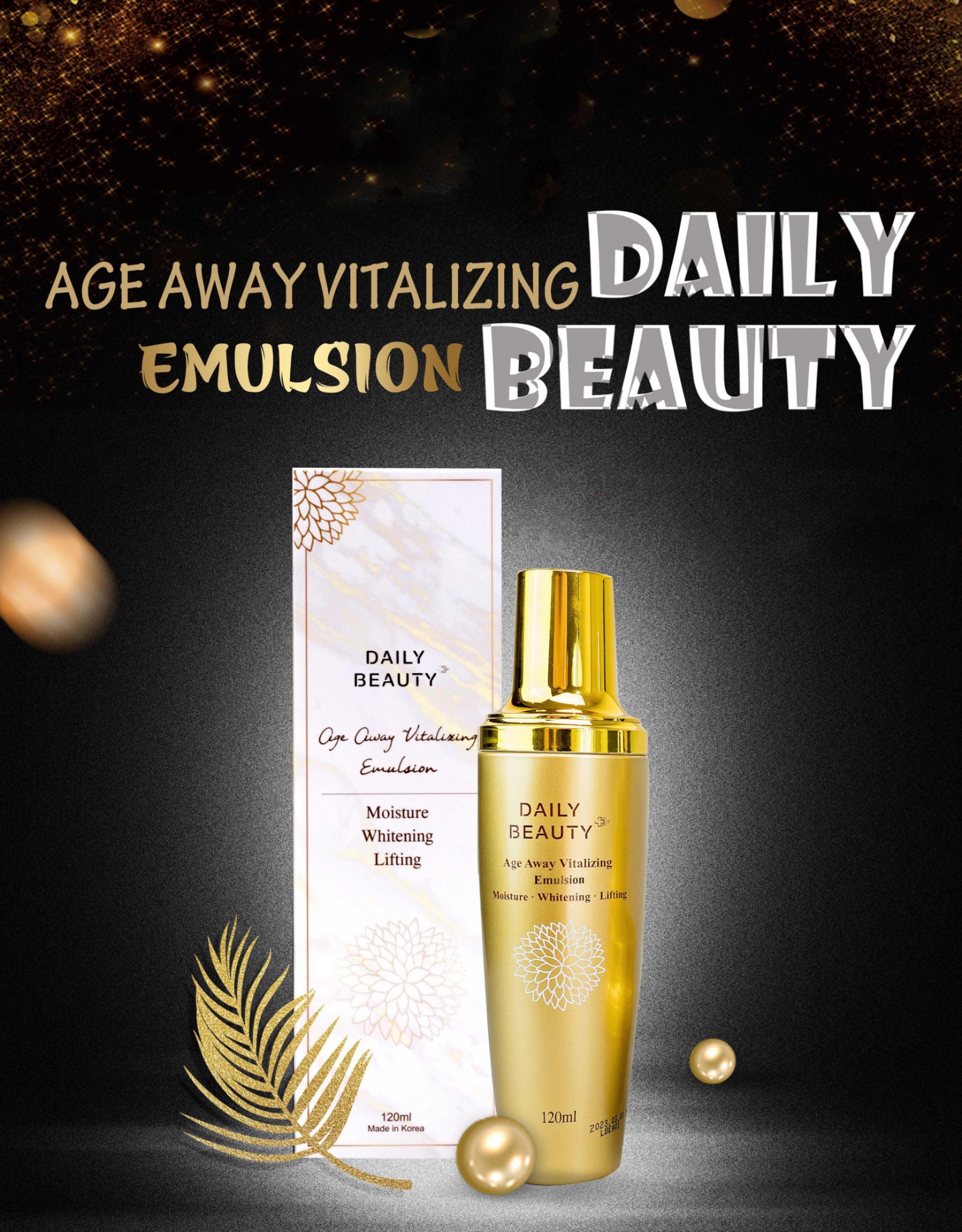 Sữa dưỡng Daily Beauty Age Away Vitalizing Emulsion R&amp;B Việt Nam Đánh Thức Thanh Xuân, Trẻ Hóa Làn Da 120ml