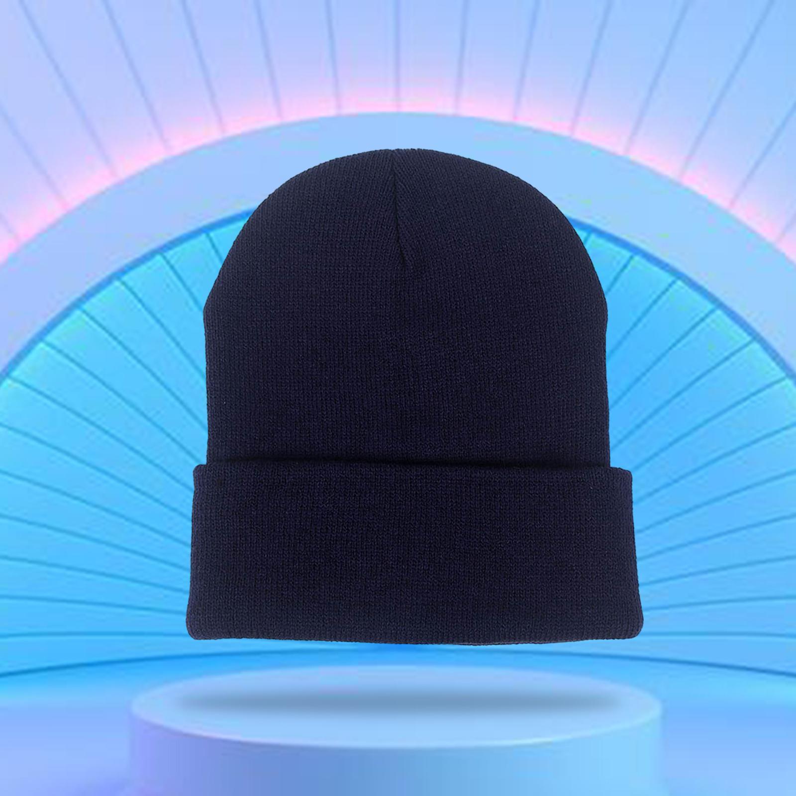 Knitted Hat Knit Beanie Unisex Warm Hat Headgear Soft for Outdoor Camping Cycling