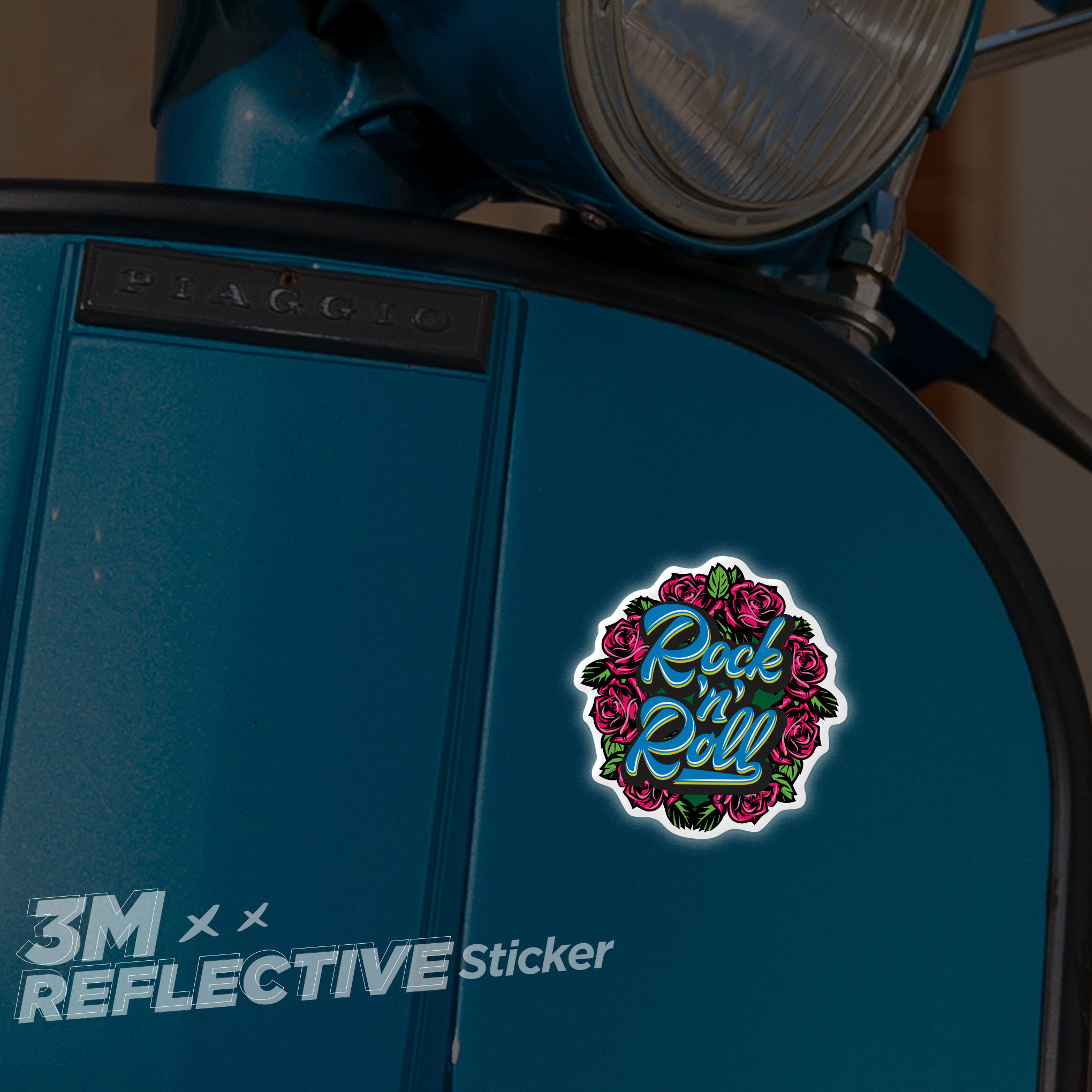 ROCK N ROLL 3M - Reflective Sticker Die-cut Hình dán phản quang thương hiệu STICKER FACTORY