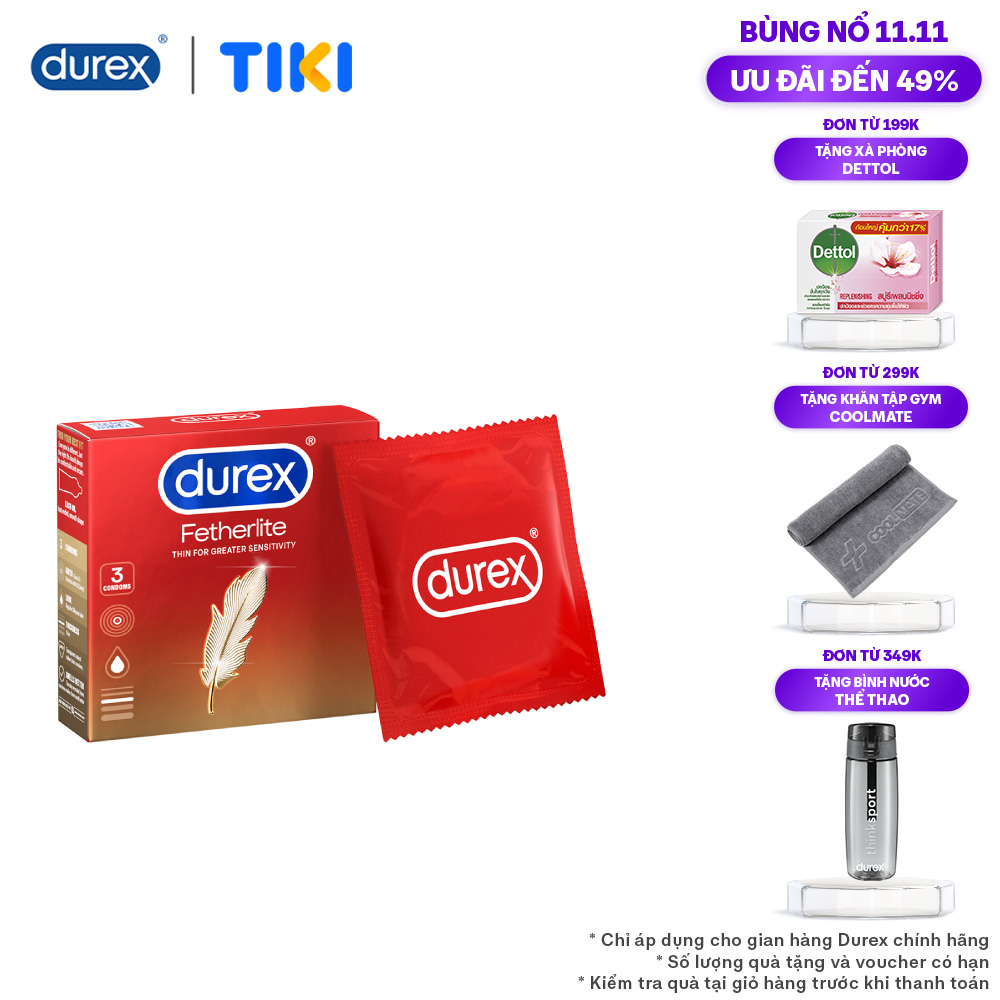 Bao cao su Durex Fetherlite Hộp 3 Bao