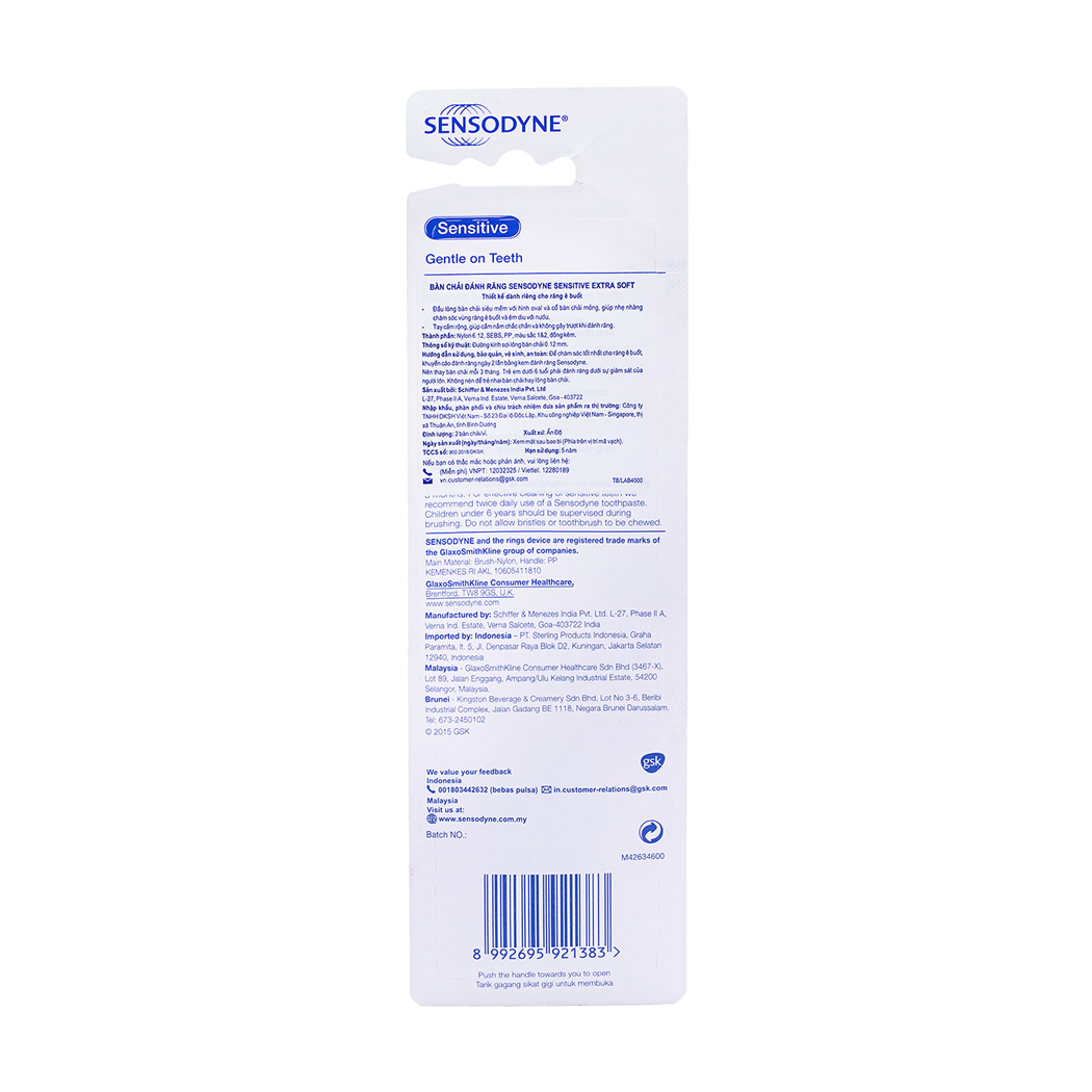 Bàn chải đánh răng cho răng ê buốt Sensodyne (Vỉ 2 cây)