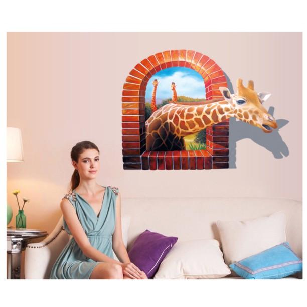 Decal trang trí Hươu cao cổ mẫu mới 06