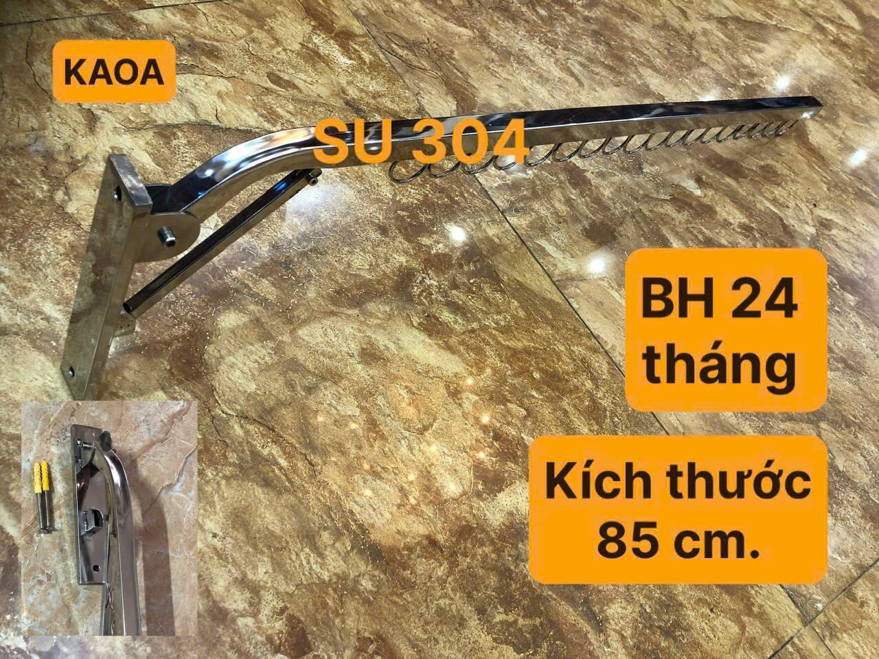 Thanh phơi quần áo cao cấp gấp gọn thế hệ mới. SU 304 ( BH 24 THÁNG )