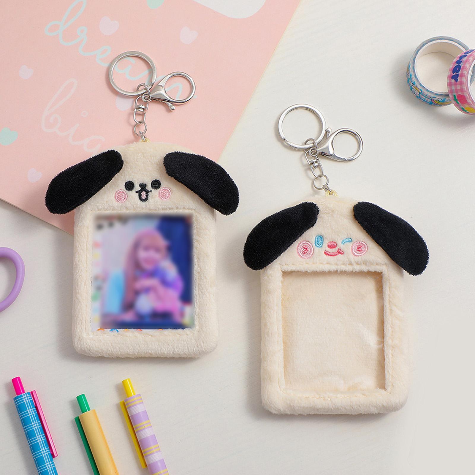 Plush Photocard Holder Protective Case Pendant Protection Sleeve Stationery for Shoulder Card Picture