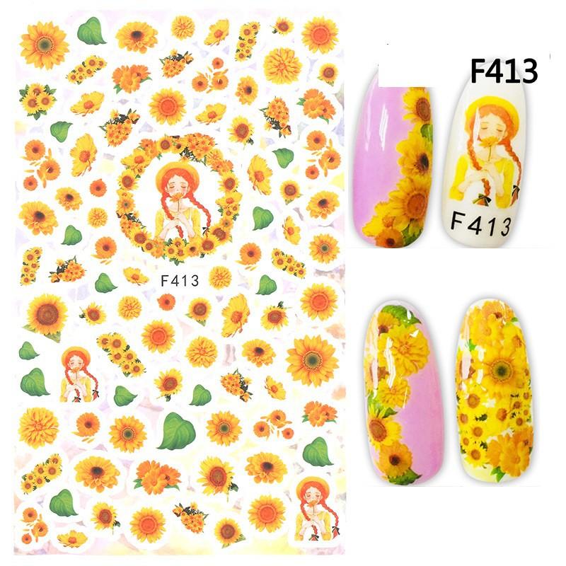 Sticker nails - hình dán móng 3D hoa hướng dương