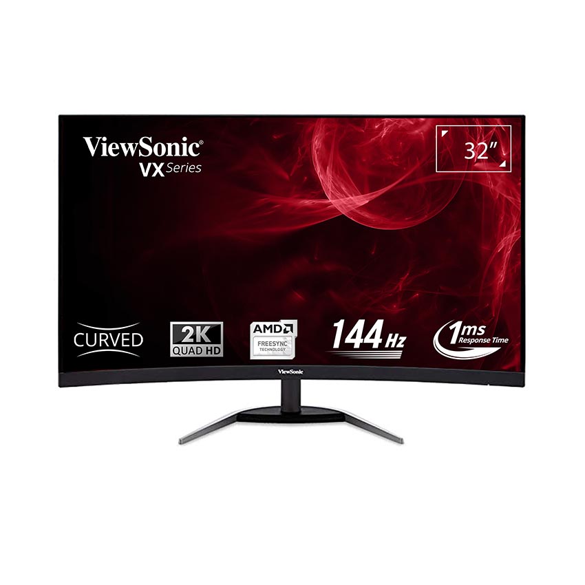 Màn hình Viewsonic VX3268-2KPC-MHD (31.5inch/QHD/VA/144Hz/1ms/250nits/HDMI+DP+Audio/FreeSync/Loa/Cong) - Hàng Chính Hãng