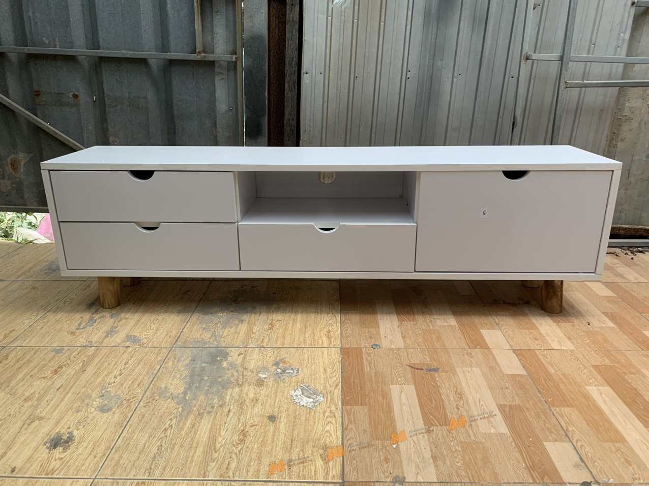 Made in VN Kệ tivi thiết kế đẹp bằng gỗ mdf 17mm công ty Mộc Phát độ bền trên 30 năm AN054
