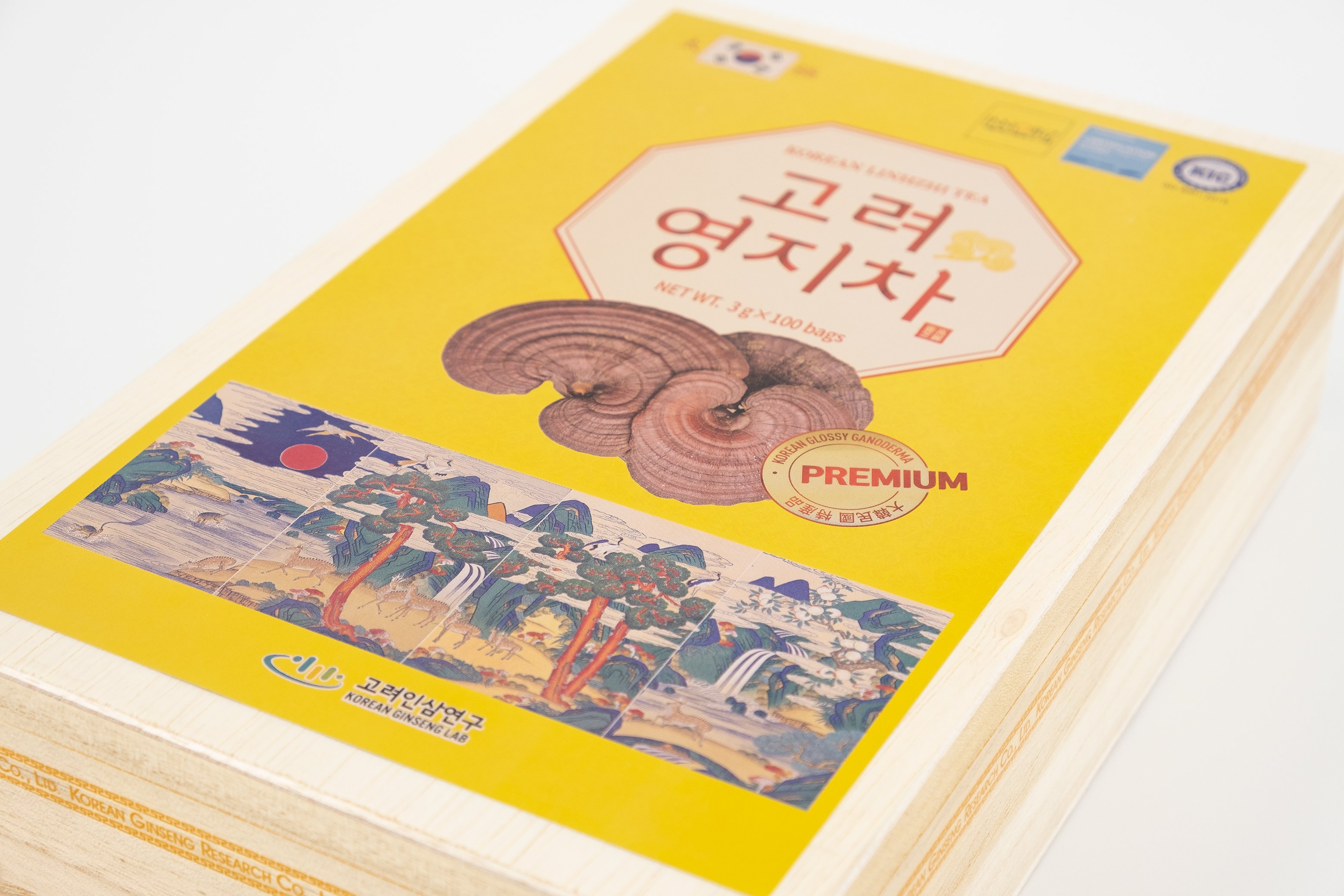 Trà linh chi Hàn Quốc hộp gỗ 100 gói (Korean Lingzhi Tea)