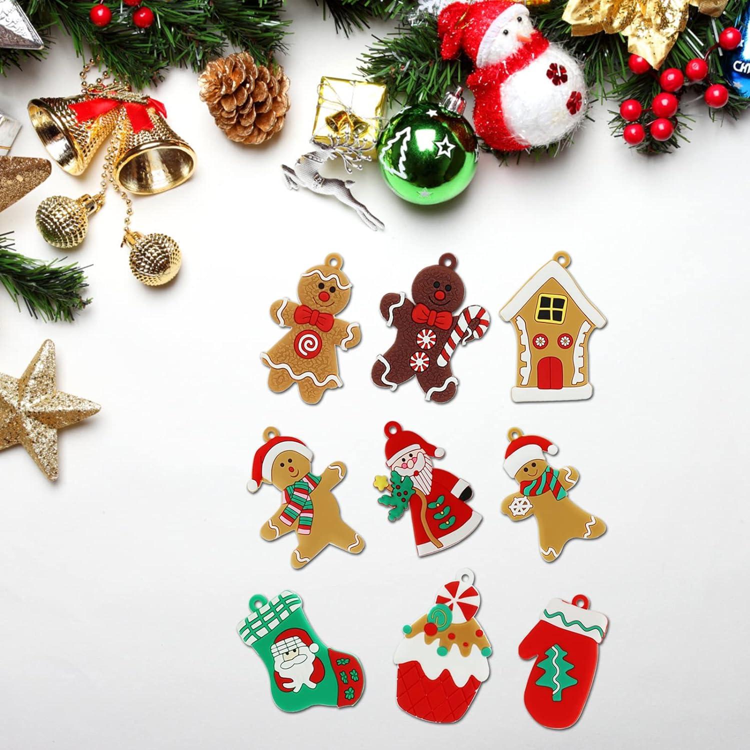 12 món đồ trang trí đồ trang trí Bonhomme Gingerbread Cây thông Noel Cây Giáng sinh Treo treo quà Giáng sinh ban công Deco