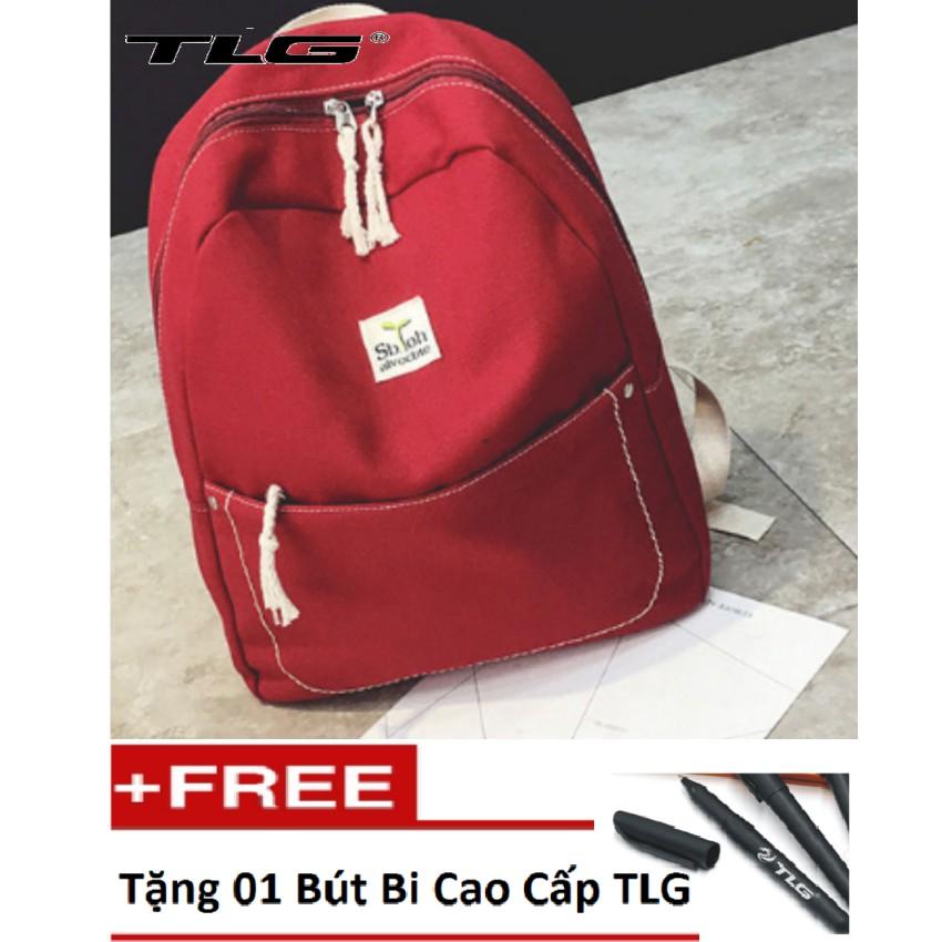 Ba Lô Canvas Sinh Viên Phong Cách Hàn Quốc 208069 2 Tặng 01 Bút Bi Cao Cấp TLG